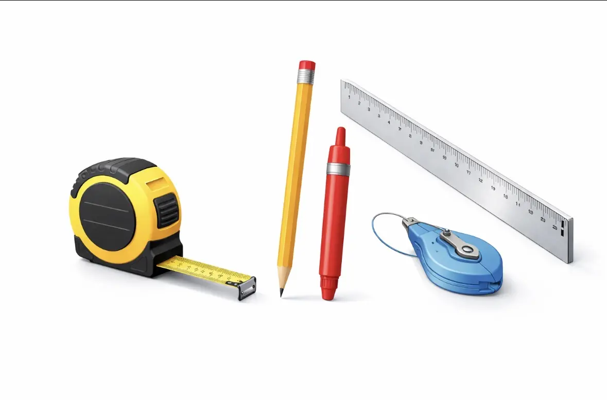 Tools required to measure for a glass balustrade