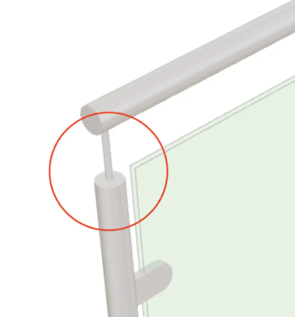 Installing the handrail on a post and glass balustrade