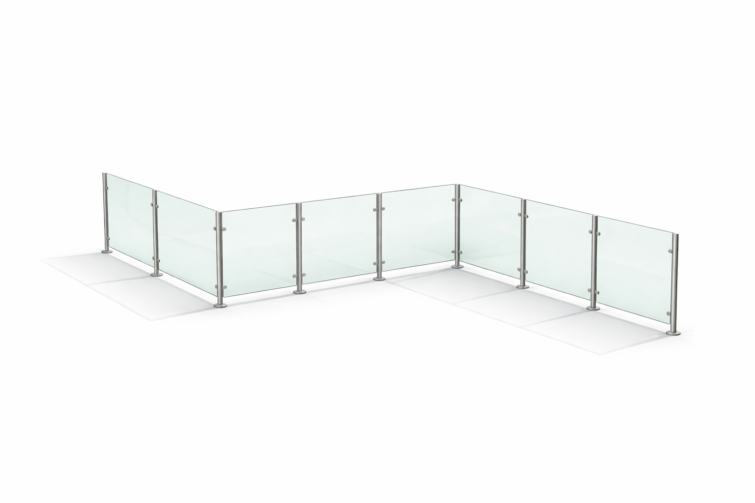 Post and glass balustrade kit without handrail