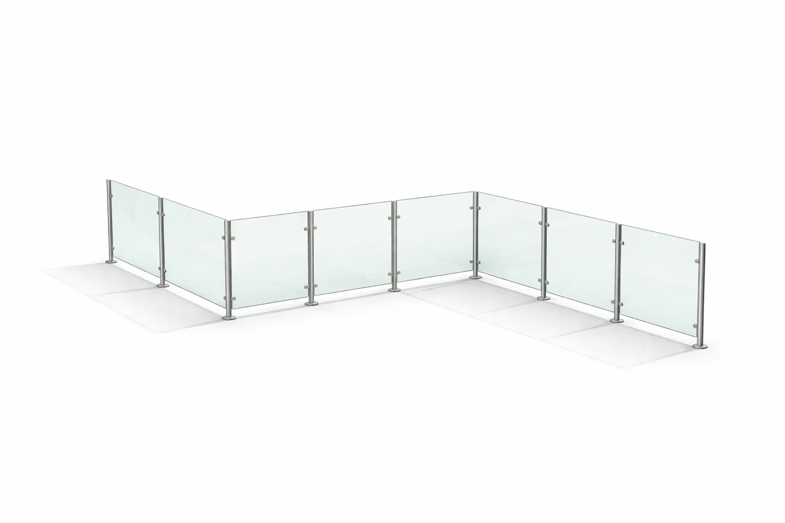 Post and glass balustrade kit without handrail