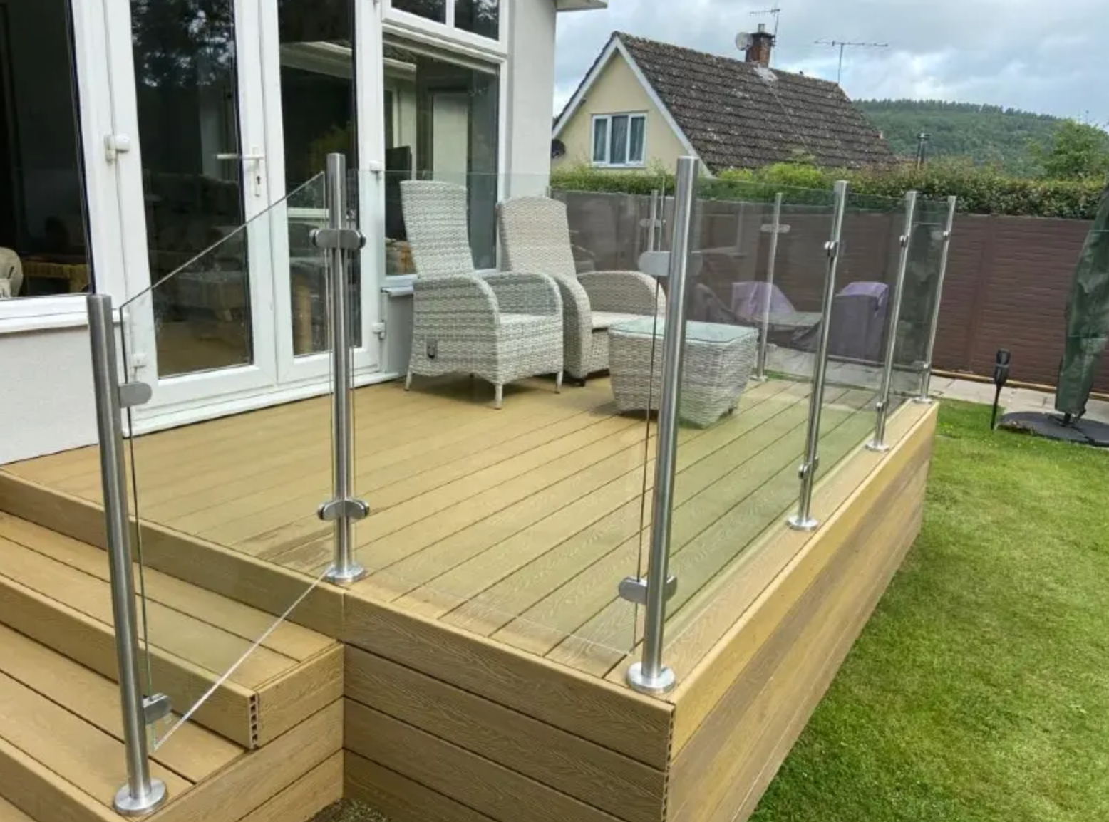 Post and glass balcony project