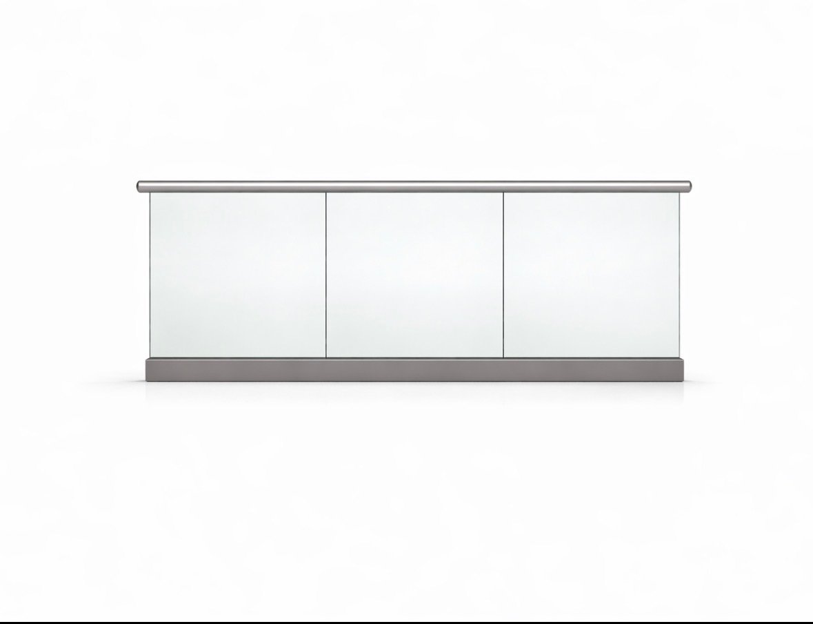 Frameless Glass Balustrade Kit with Handrail Straight Run 3m