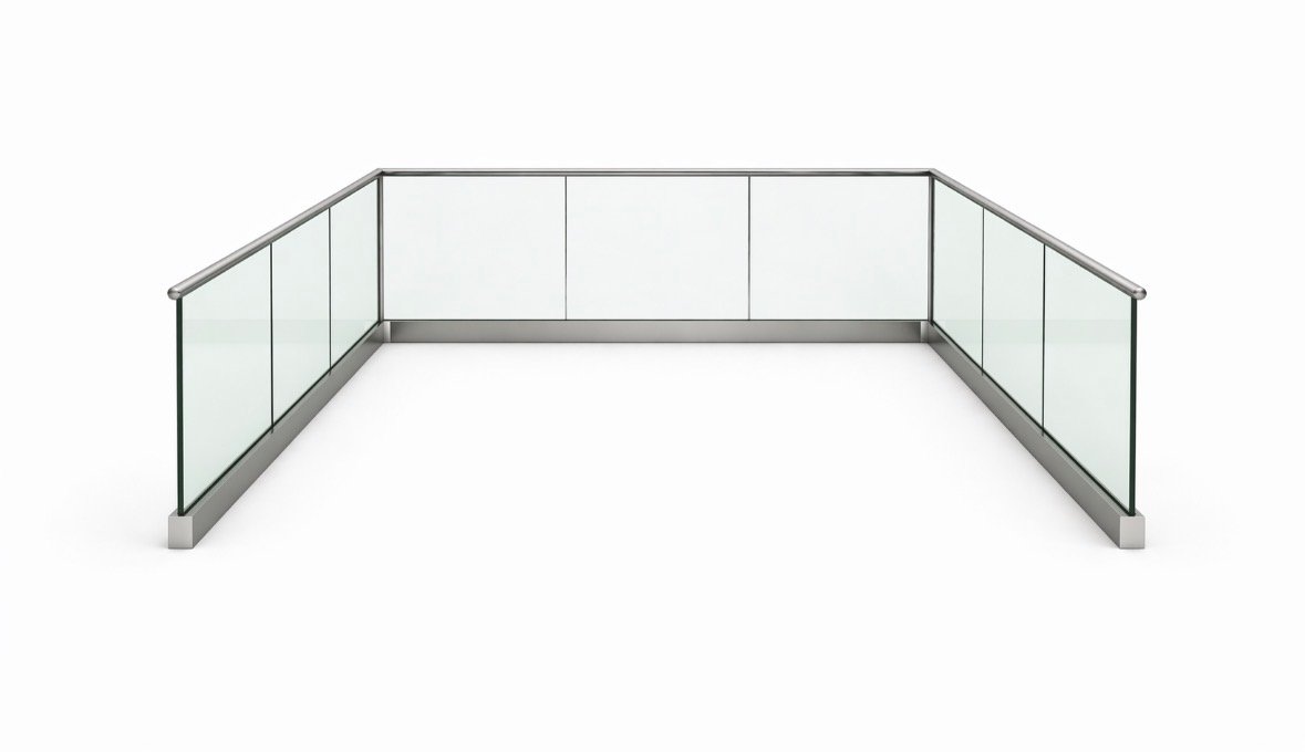 Frameless Glass Balustrade Kit with Handrail