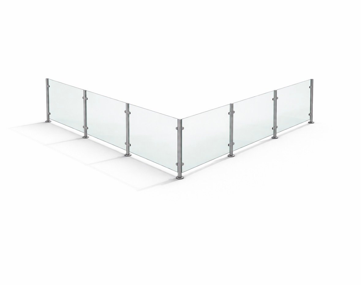 Post and Glass Balustrade Kit L Shape 3m x 3m