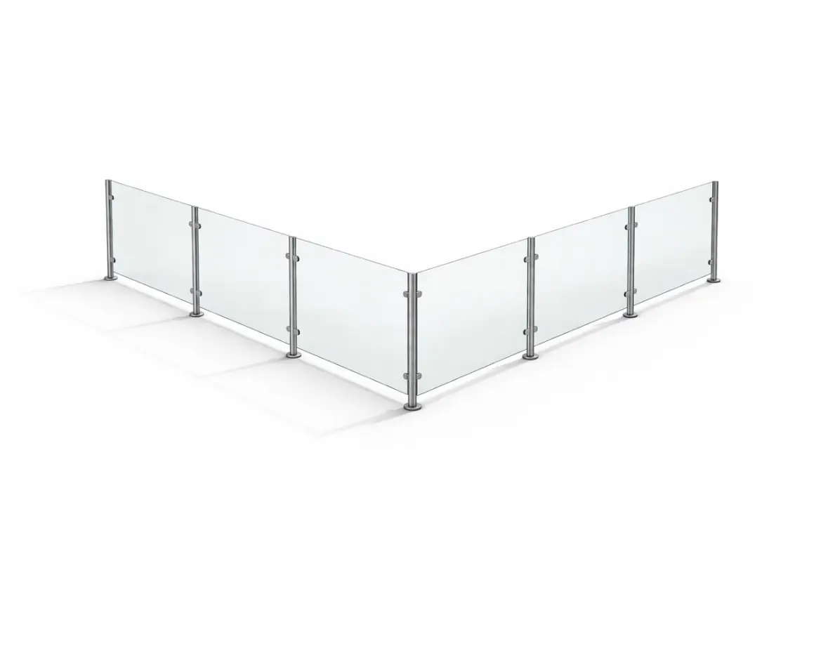 Post and Glass Balustrade Kit L Shape 3m x 3m