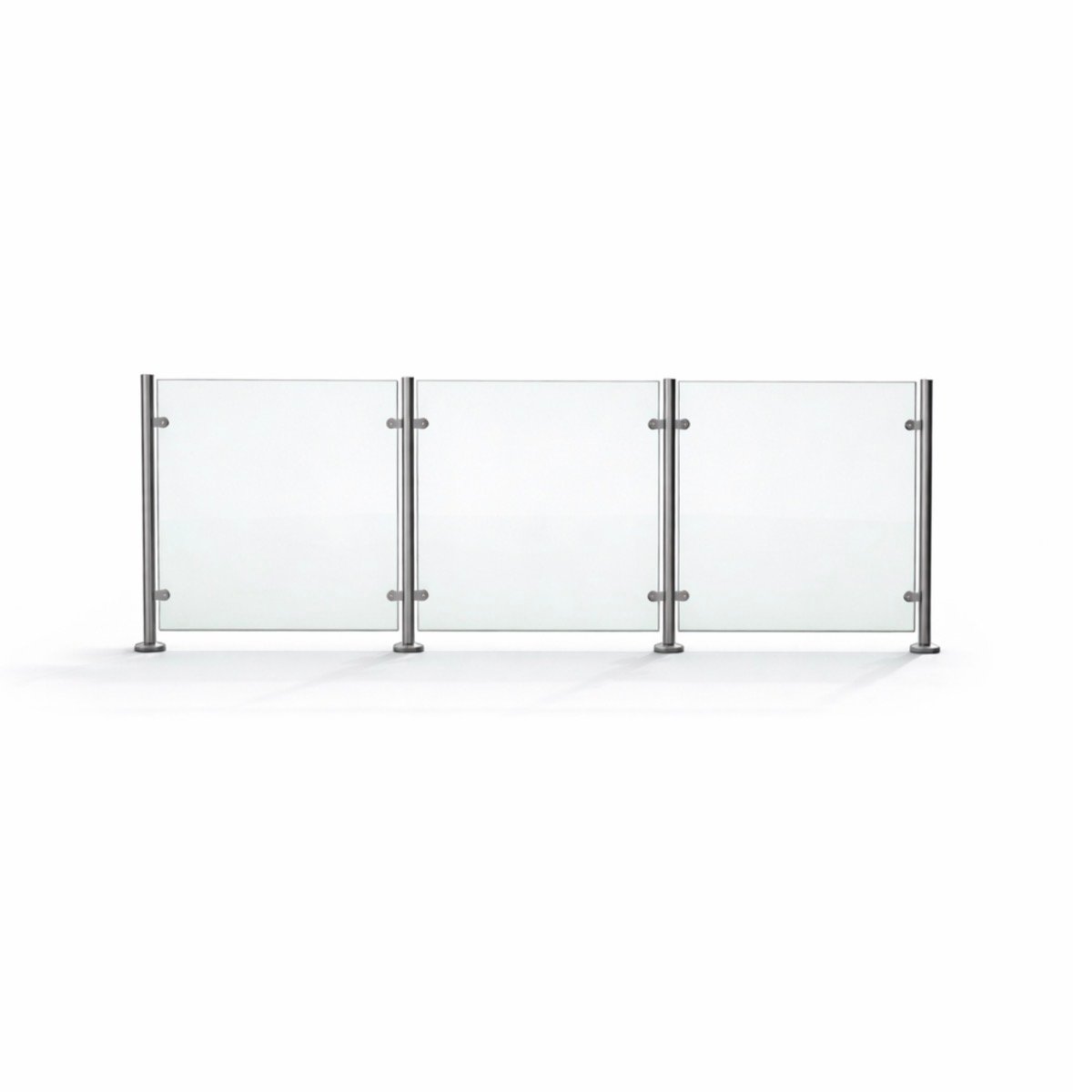 Post and Glass Balustrade Kit Straight Run 3m