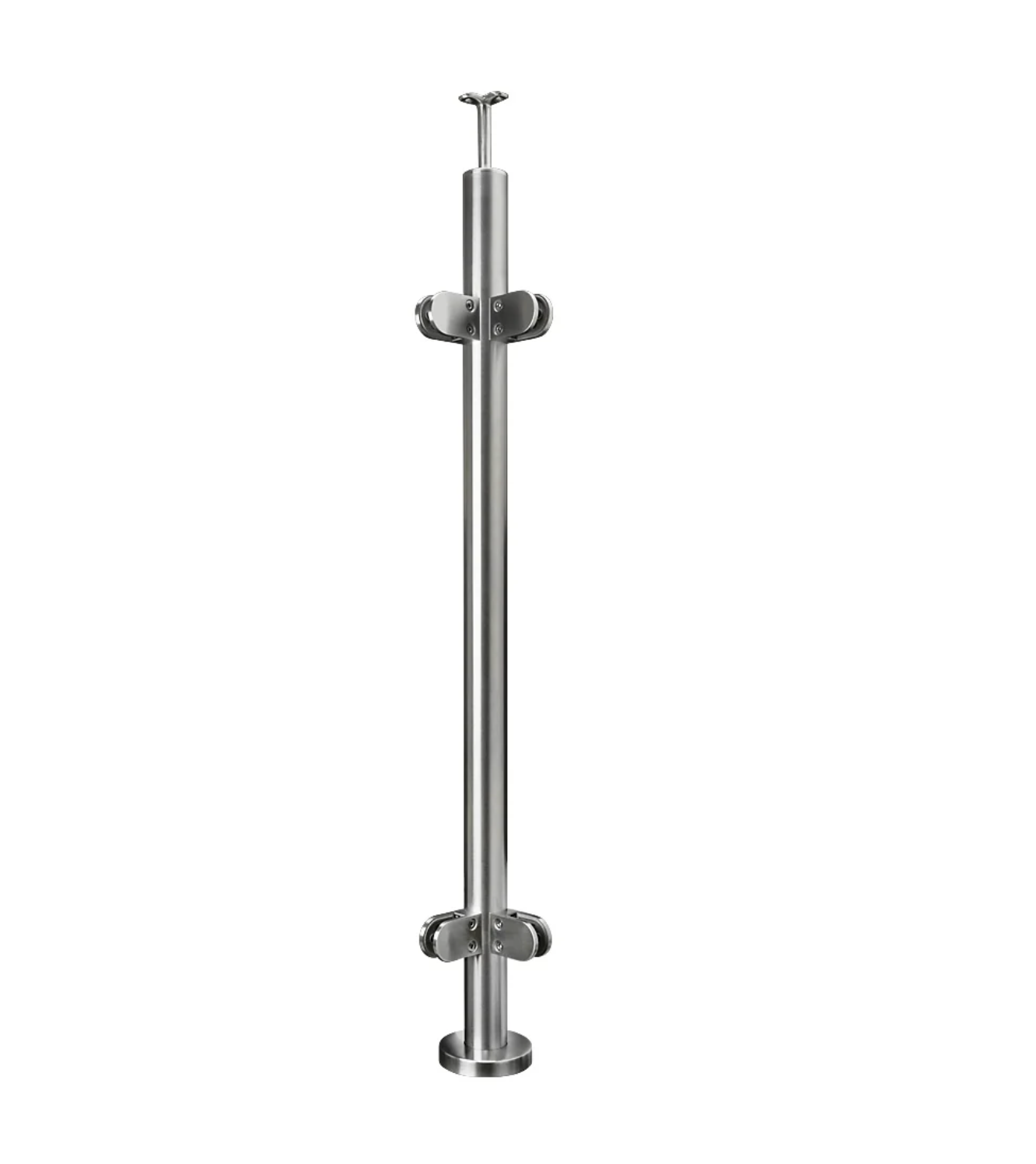 42.4mm round corner post 978mm satin stainless steel