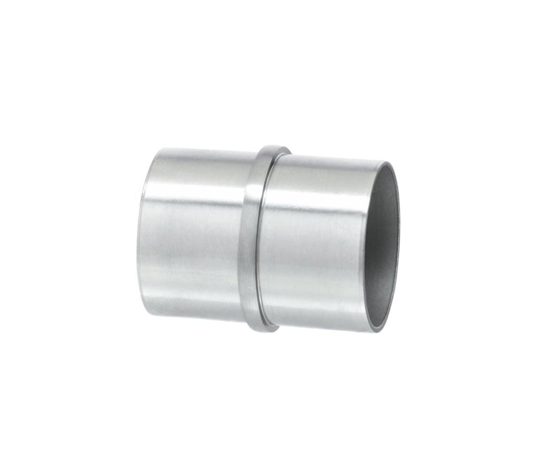 Round handrail tube connector satin stainless steel