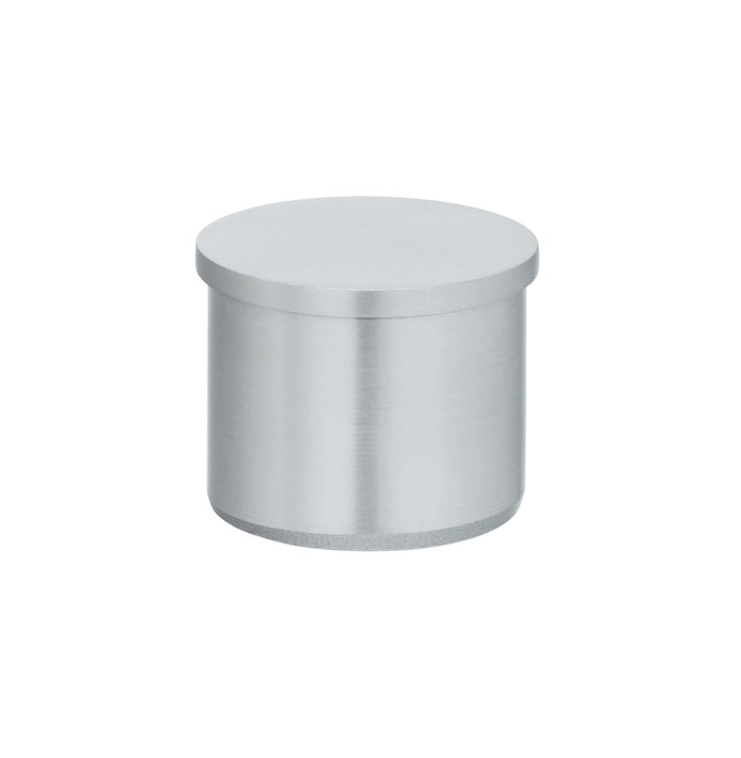 Round handrail end cap satin stainless steel