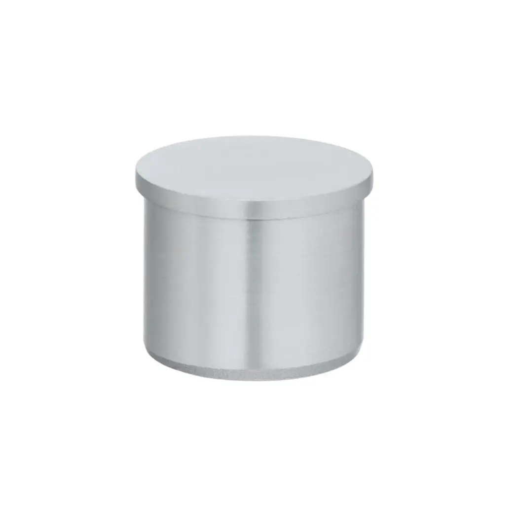 Round handrail end cap satin stainless steel